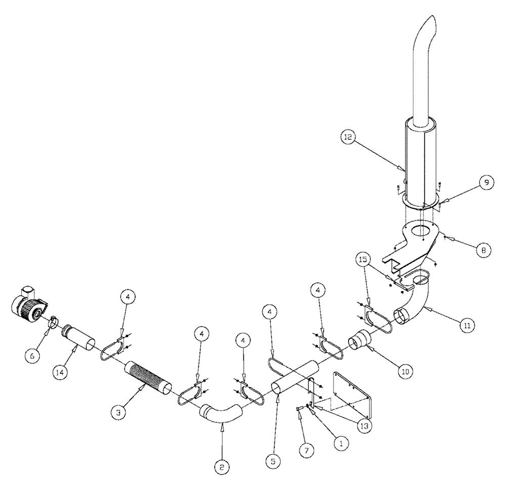 Схема запчастей Case IH FLX3300B - (02-049) - AIR EXHAUST GROUP (FLX3300B CAT ENGINE & FLX3330B) (01) - ENGINE