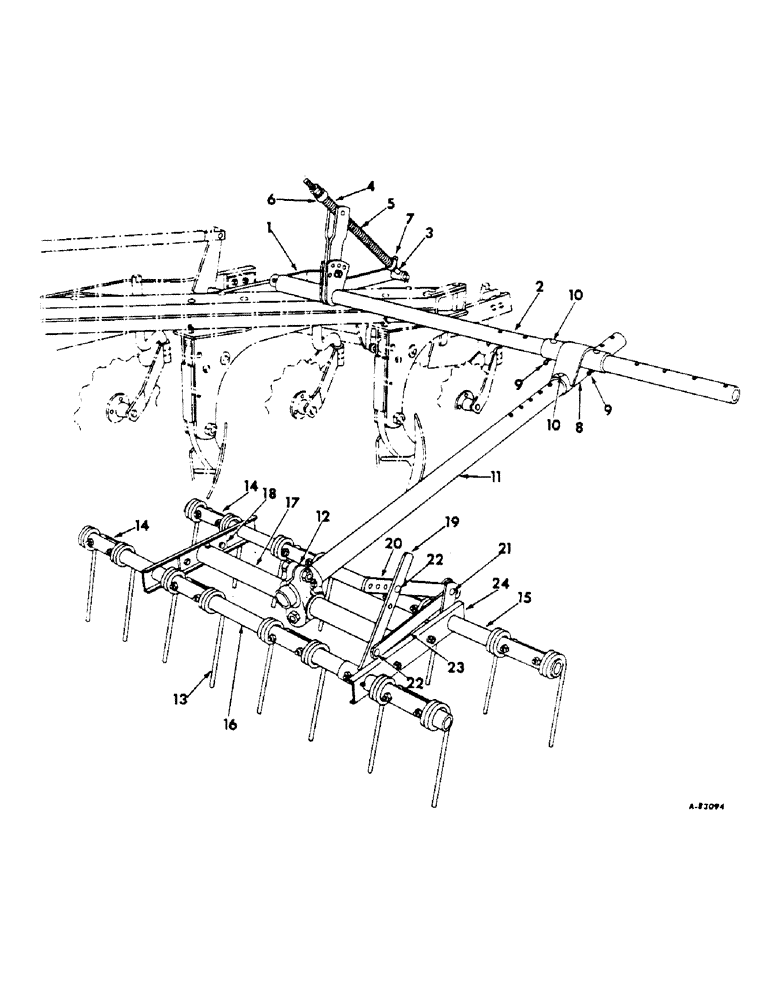 Схема запчастей Case IH 60 - (D-27) - MULCHER ATTACHMENT, 2 AND 3 FURROW, 1958 TO 1965 