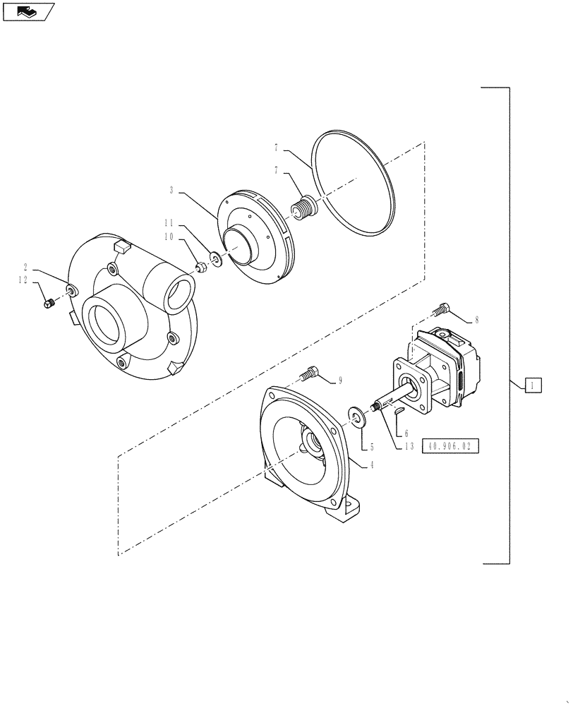 Схема запчастей Case IH 4430 - (40.906.01) - STANDARD FLOW PRODUCT PUMP (40 ) - PLUMBING