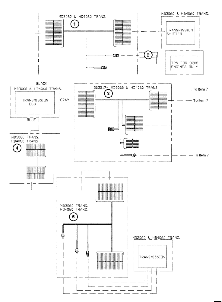 Схема запчастей Case IH FLX3300B - (08-001[01]) - MAIN ELECTRICAL HARNESSES (06) - ELECTRICAL