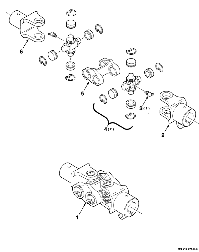 Схема запчастей Case IH RS561A - (2-010) - U-JOINT ASSEMBLY,  DOUBLE,  700718371 COMPLETE Driveline