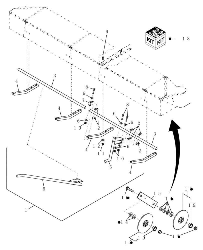 Схема запчастей Case IH RDX131 - (20.18.03) - PUSHBAR DIVIDER & ROLLING CROP DIVIDER Attachments