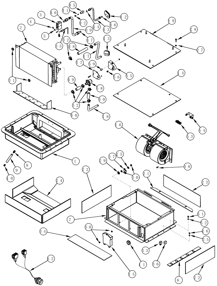 Схема запчастей Case IH MX230 - (09-45) - AIR CONDITIONING - CLIMATE CONTROL UNIT, WITHOUT AUTO TEMP CONTROL (09) - CHASSIS/ATTACHMENTS