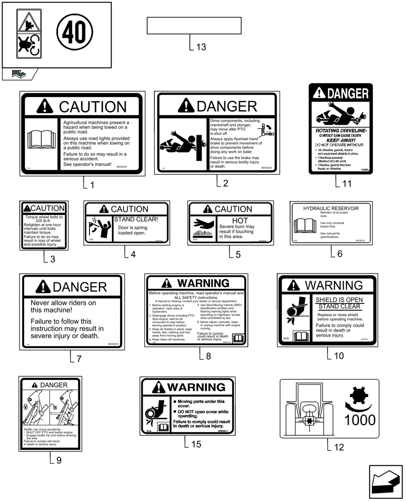 Схема запчастей Case IH LB333P - (08.53[01]) - DECALS, NA (08) - SHEET METAL/DECALS