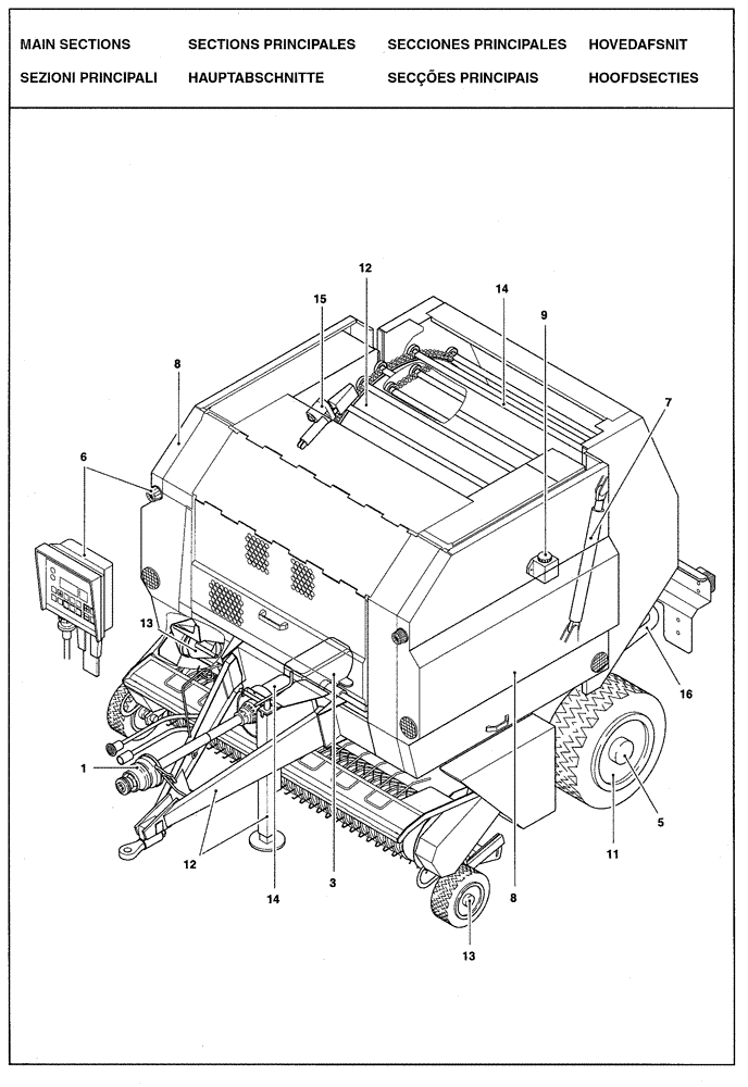Схема запчастей Case IH RBX341 - (0.0016[01]) - MAIN SECTIONS (00) - GENERAL