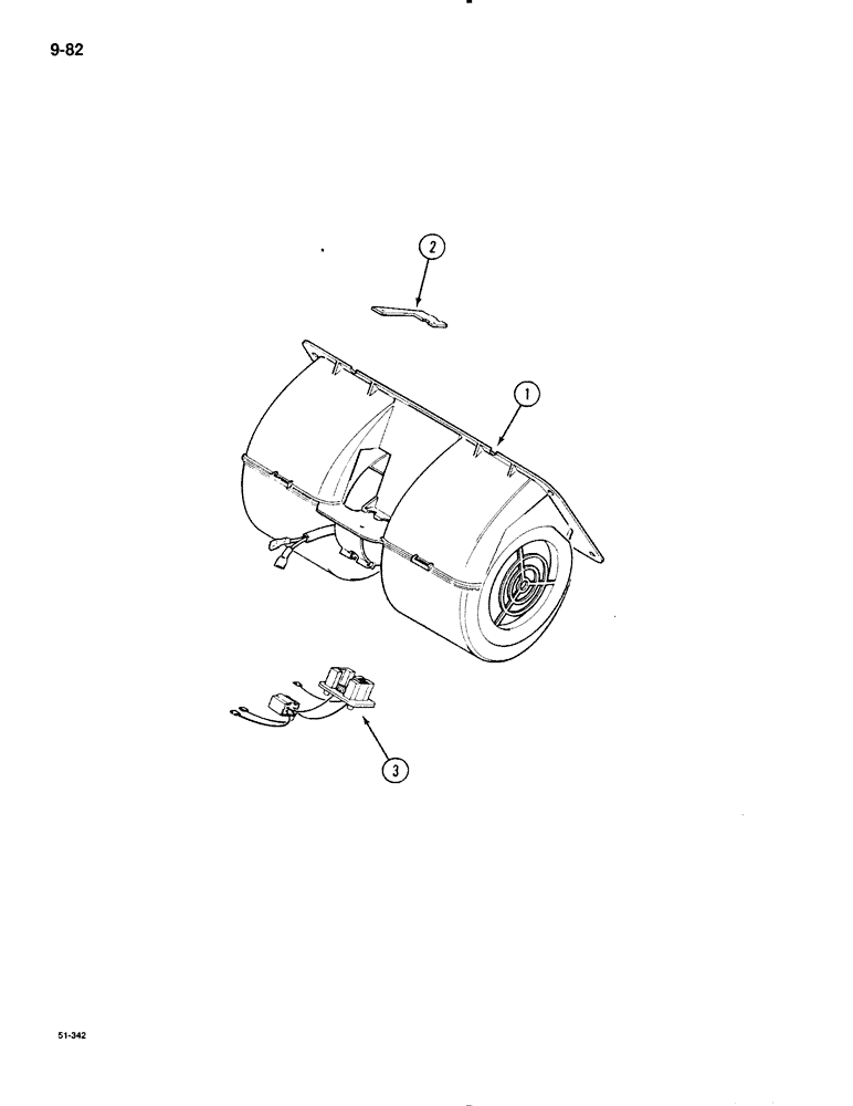 Схема запчастей Case IH 595 - (9-082) - CAB, BLOWER ASSEMBLY, AURORA (09) - CHASSIS/ATTACHMENTS