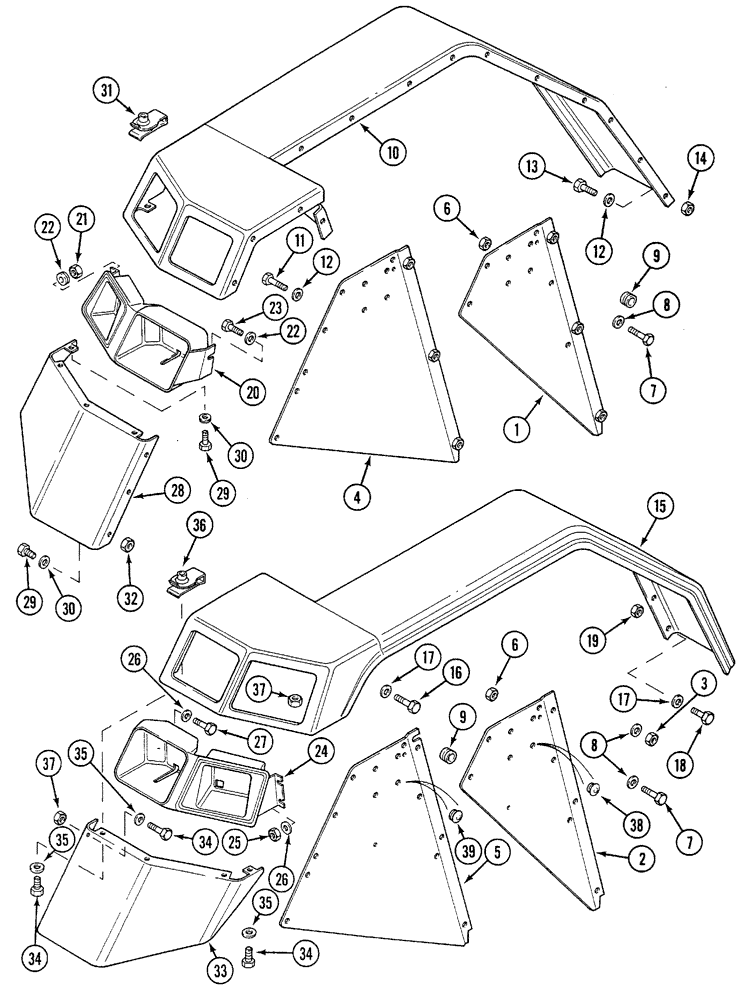 Схема запчастей Case IH 5120 - (9-122) - FENDERS AND EXTENSIONS, REAR, CAB (09) - CHASSIS/ATTACHMENTS