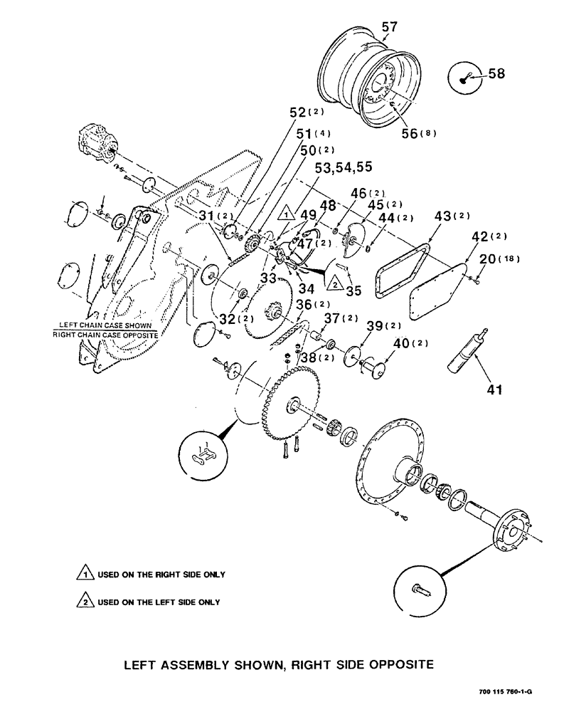 Схема запчастей Case IH 8840 - (06-004) - CHAIN CASE, AXLE AND WHEEL ASSEMBLY (14) - MAIN GEARBOX & DRIVE