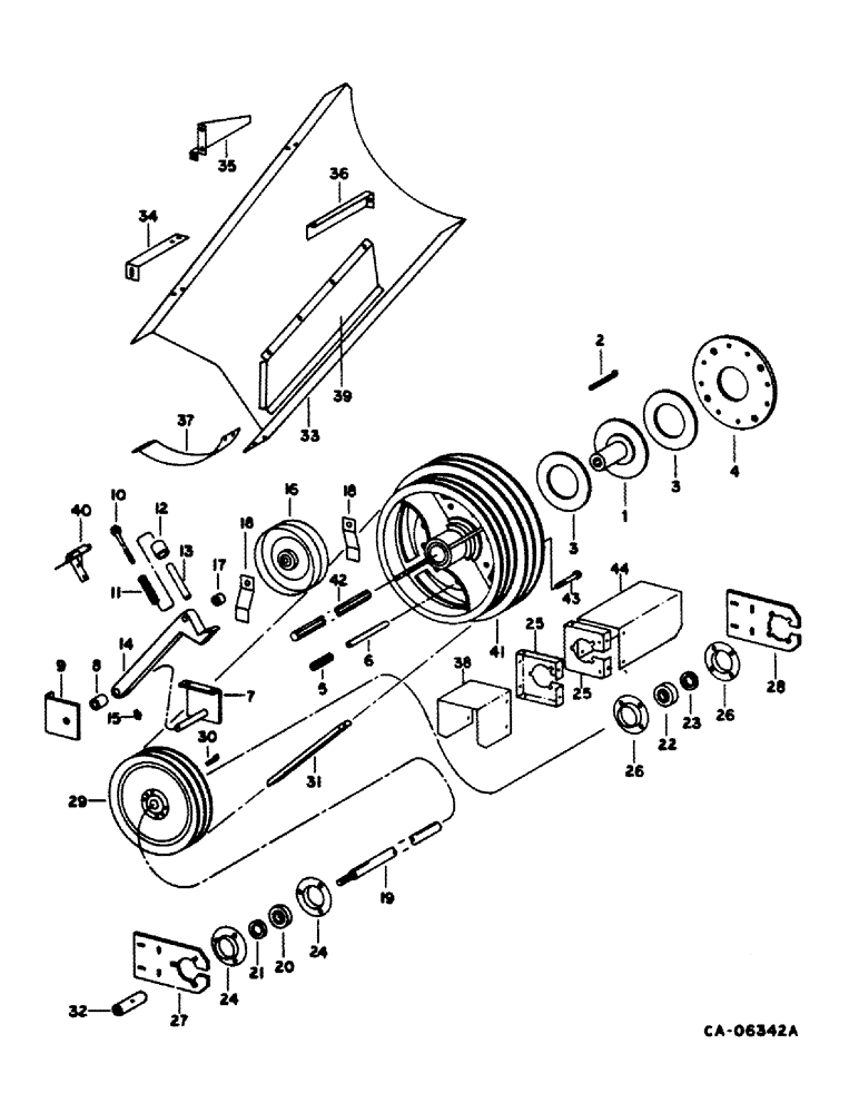 Схема запчастей Case IH 1420 - (33-10) - FEEDER, FEEDER JACKSHAFT DRIVE (13) - FEEDER