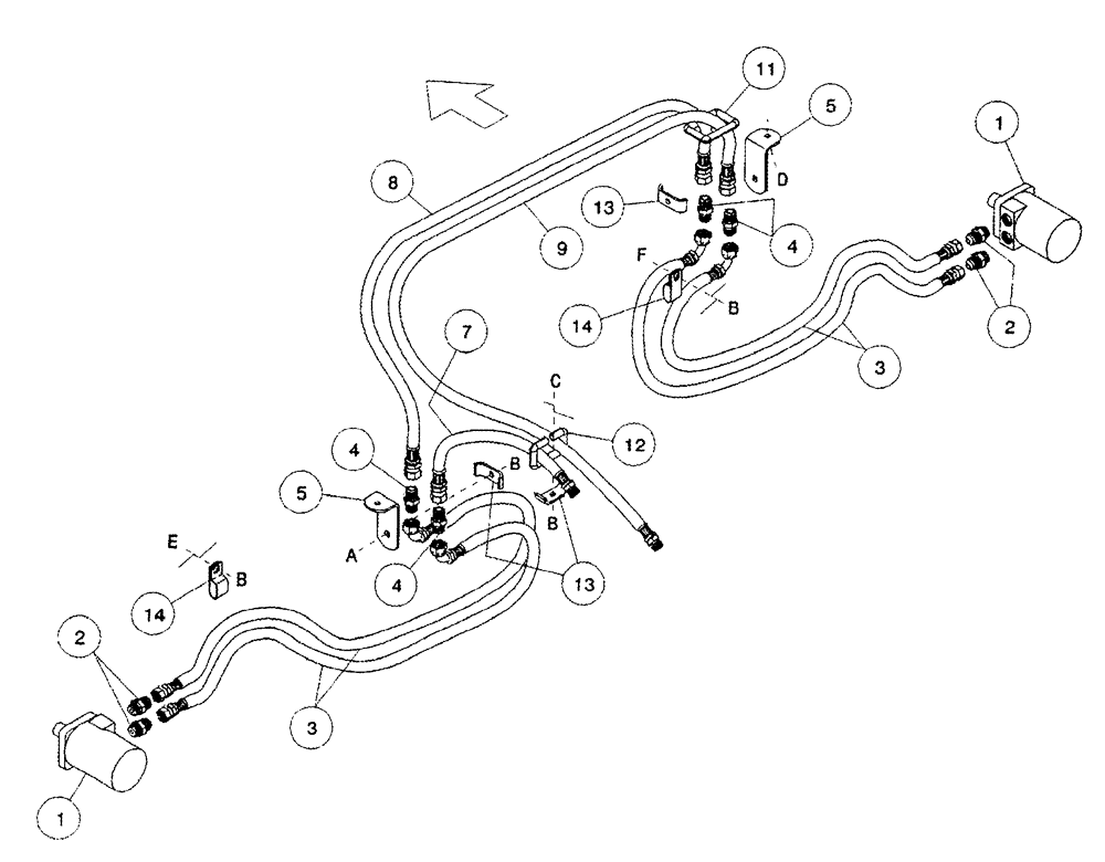 Схема запчастей Case IH 1052 - (09-02) - HYDRAULIC CIRCUIT - DRAPER DRIVE, 21.0 AND 25.0 FOOT HEADER BSN CCC0011320 (09) - CHASSIS