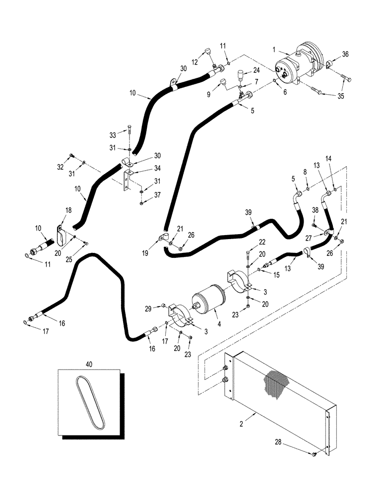 Схема запчастей Case IH STX500 - (09-45) - AIR CONDITIONING SYSTEM (09) - CHASSIS