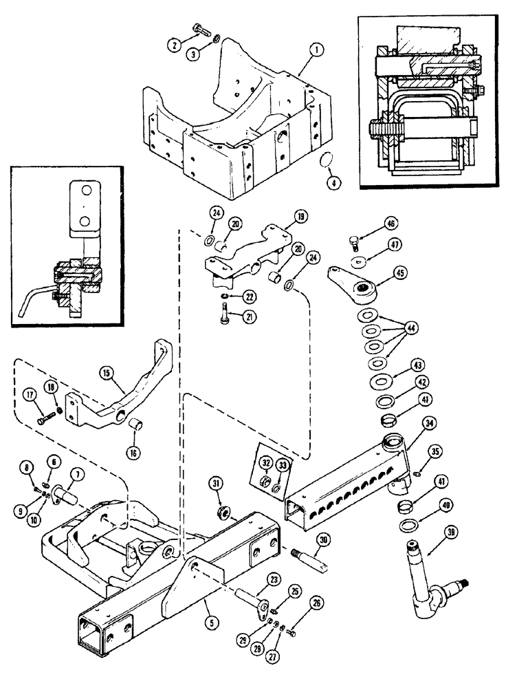 Схема запчастей Case IH 1370 - (090) - ADJUSTABLE FRONT AXLE (05) - STEERING