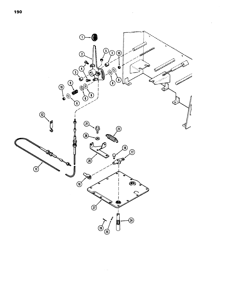 Схема запчастей Case IH 1070 - (190) - DRAFT SENSING CONTROLS (08) - HYDRAULICS