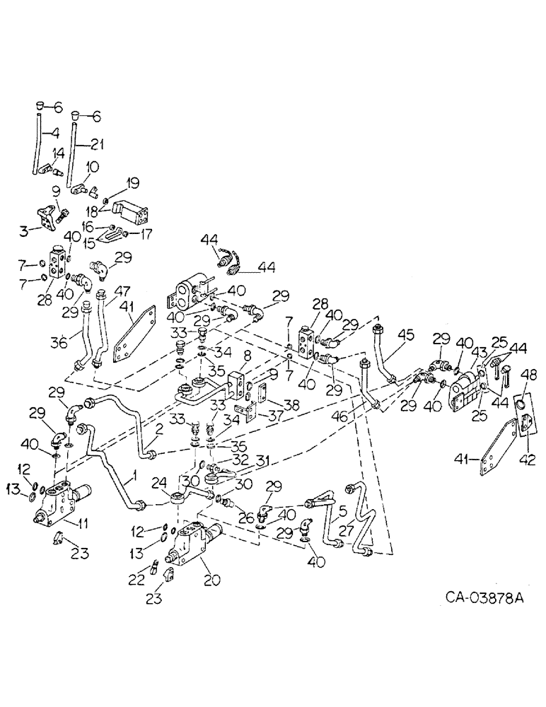 Схема запчастей Case IH 1566 - (10-21) - HYDRAULICS, AUXILIARY VALVES AND TUBES REAR (07) - HYDRAULICS