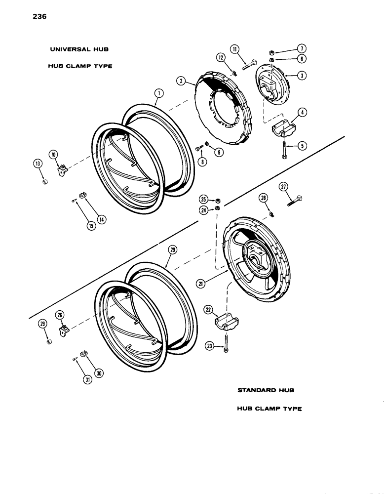 Схема запчастей Case IH 870 - (236) - REAR WHEELS WITH 34 INCH RIMS, POWER ADJUSTABLE, USED WITH 3-3/16 INCH DIAMETER AXLE (06) - POWER TRAIN