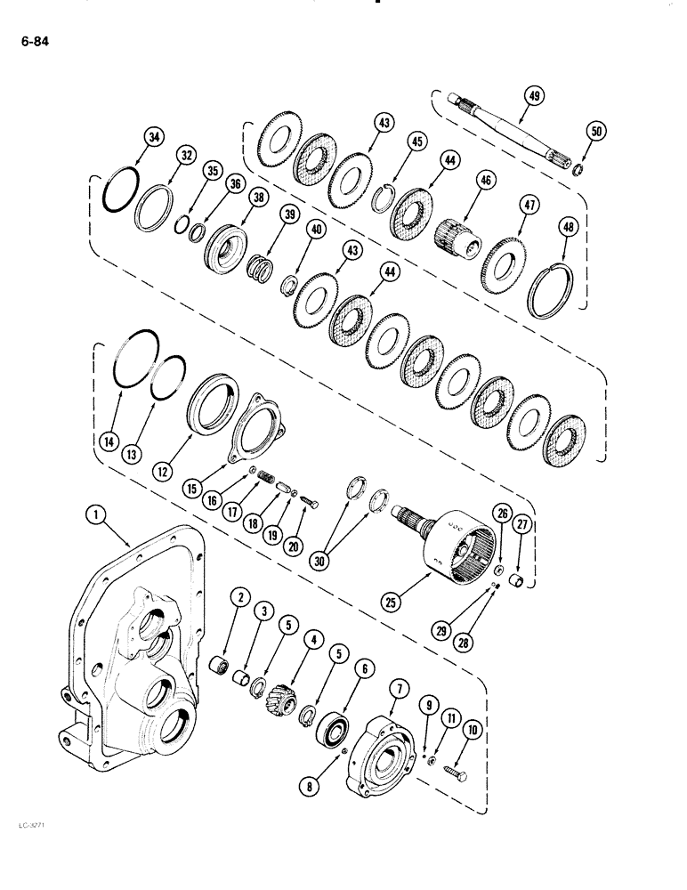 Схема запчастей Case IH 2096 - (6-084) - PTO CLUTCH AND BRAKE (06) - POWER TRAIN