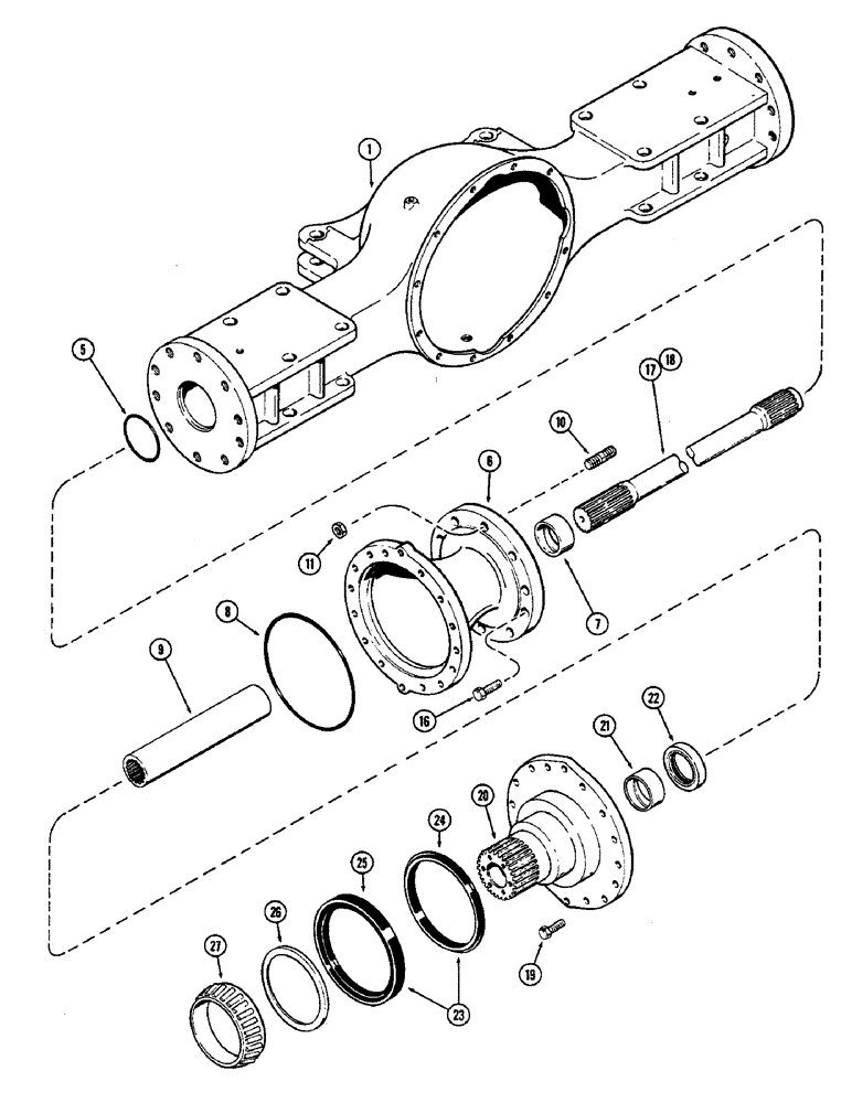 Схема запчастей Case IH 2470 - (254) - REAR AXLE AND WHEEL SPINDLE, RIGID REAR (06) - POWER TRAIN