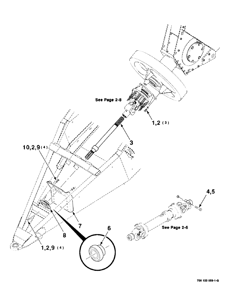 Схема запчастей Case IH 8575 - (2-04) - DRIVE LINE AND MOUNTING ASSEMBLY Driveline