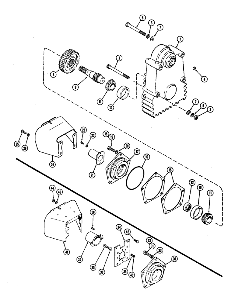 Схема запчастей Case IH 2470 - (280) - PTO DROP BOX, OUTPUT SHAFT (06) - POWER TRAIN