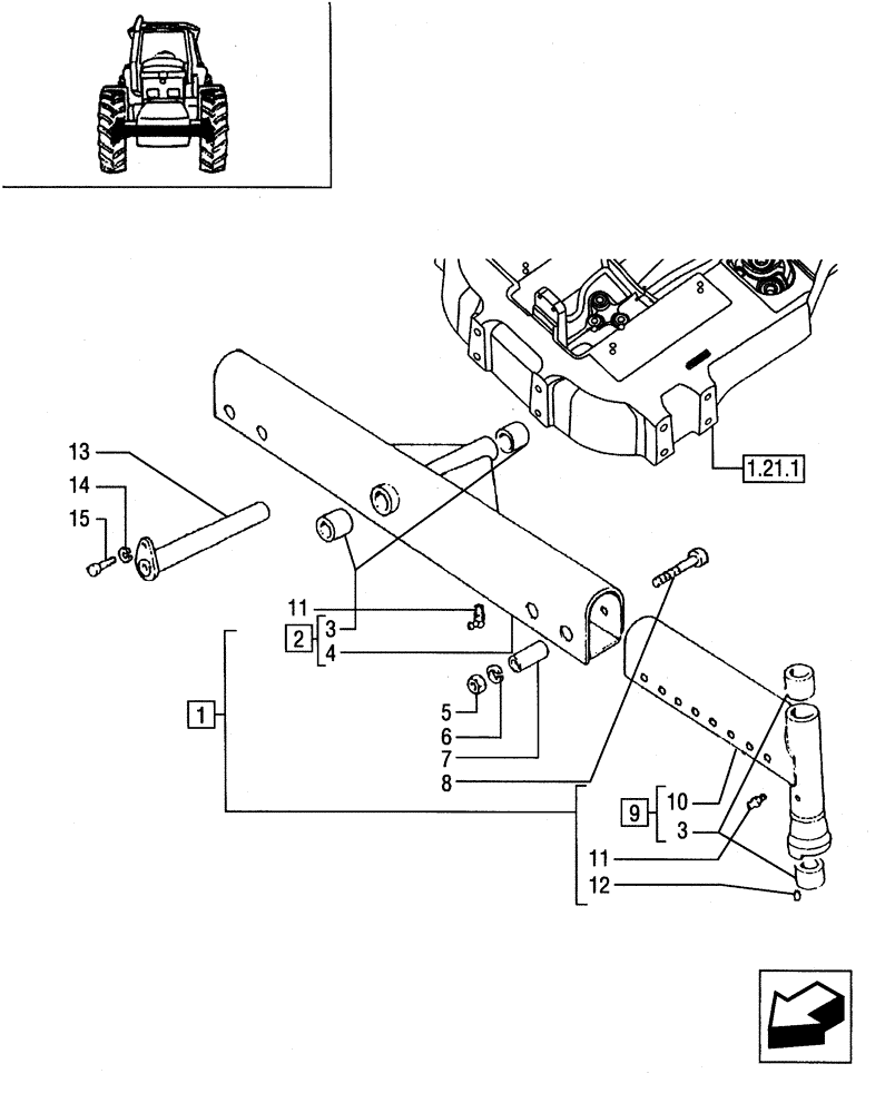 Схема запчастей Case IH JX75 - (1.58.0) - FRONT AXLE - RELEVANT PARTS (04) - FRONT AXLE & STEERING