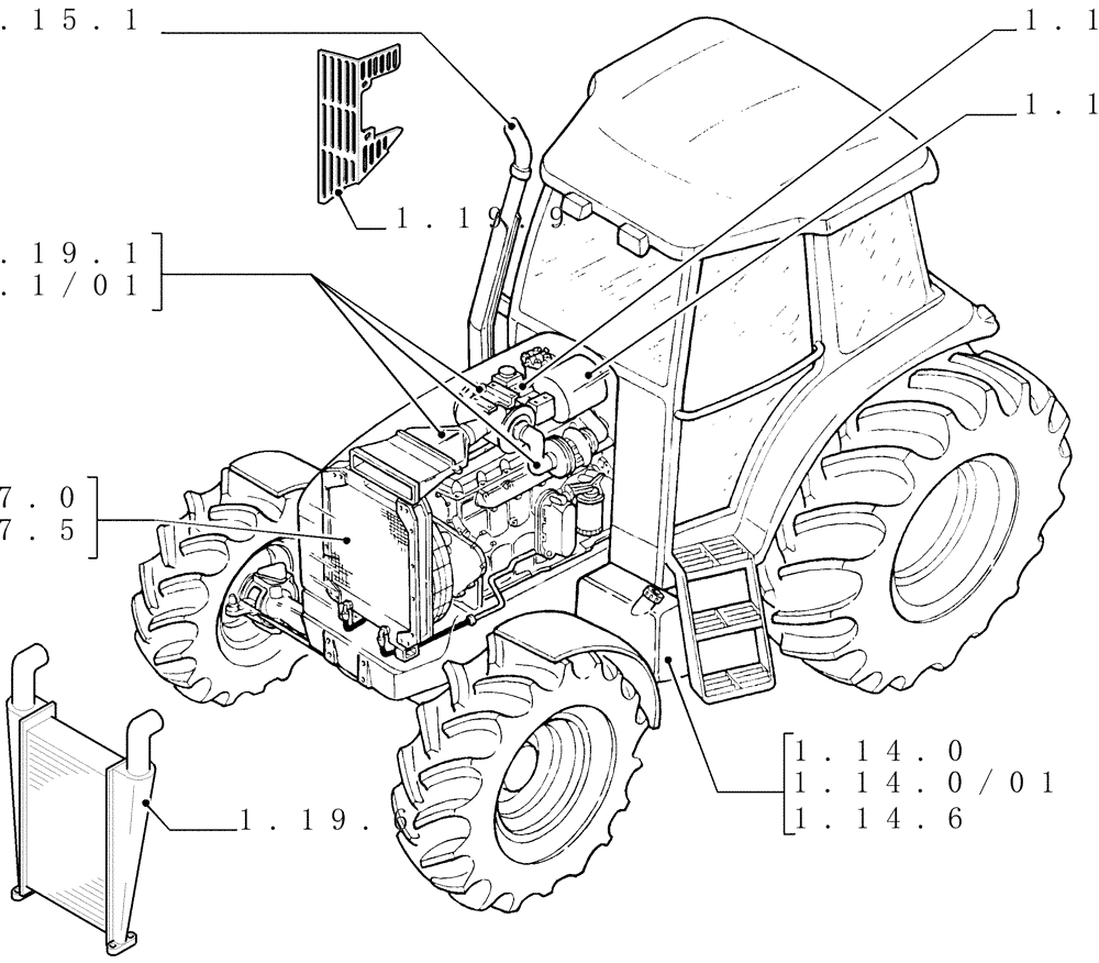 Схема запчастей Case IH MXU130 - (1.13.0) - SEC. 02 - ENGINE EQUIP. (02) - ENGINE EQUIPMENT