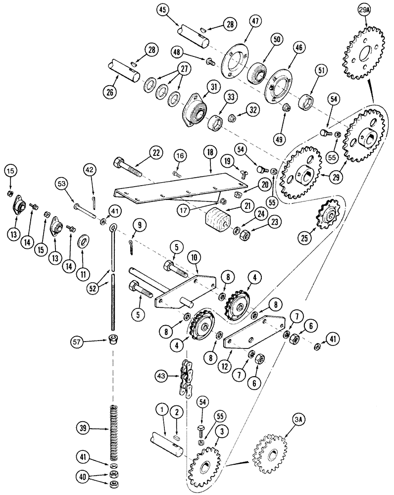 Схема запчастей Case IH 2344 - (09D-07) - GRAIN ELEVATOR DRIVE (16) - GRAIN ELEVATORS & AUGERS