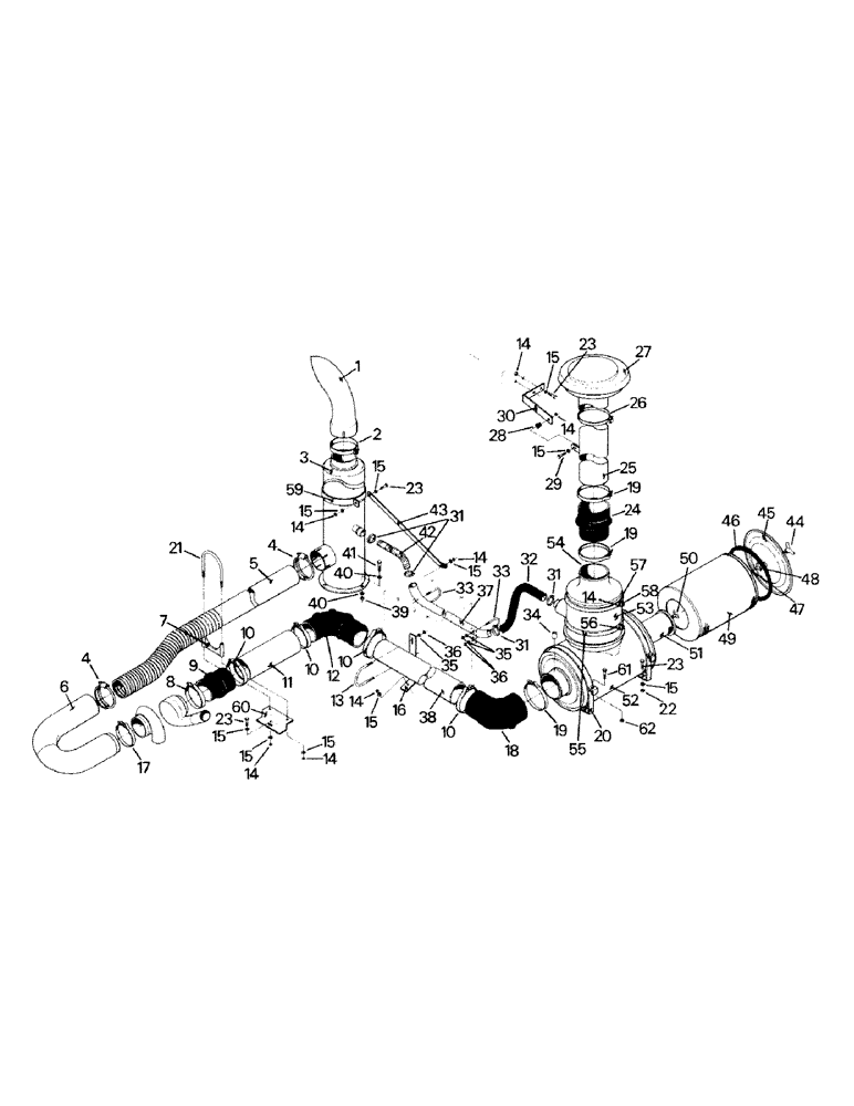 Схема запчастей Case IH ST450 - (04-08) - INTAKE AND EXHAUST SYSTEM, CUMMINS ENGINE (04) - Drive Train