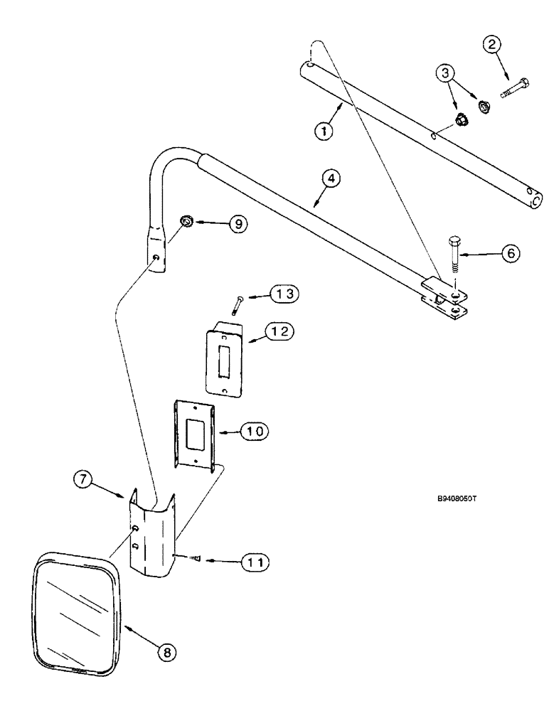 Схема запчастей Case IH 2166 - (9G-54) - CAB, REAR VIEW MIRROR WITH WARNING LAMP (10) - CAB & AIR CONDITIONING