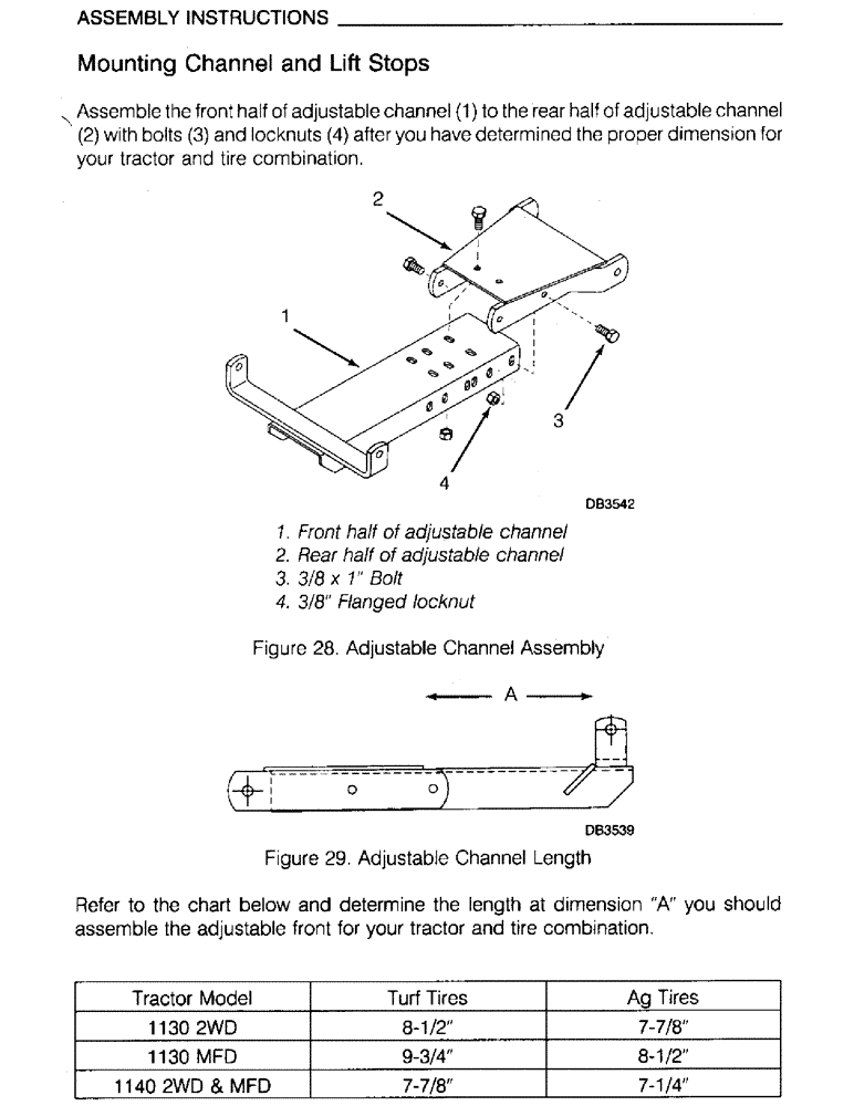 Схема запчастей Case IH M172 - (51) - ASSEMBLY INSTRUCTIONS, MOUNTING CHANNEL AND LIFT STOPS (05) - SERVICE & MAINTENANCE