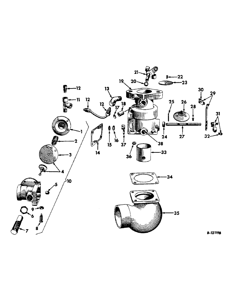 Схема запчастей Case IH 303 - (381) - C-221 ENGINE, 3-9/16 X 3-11/16, CARBURETOR, LP GAS ENGINES (10) - ENGINE