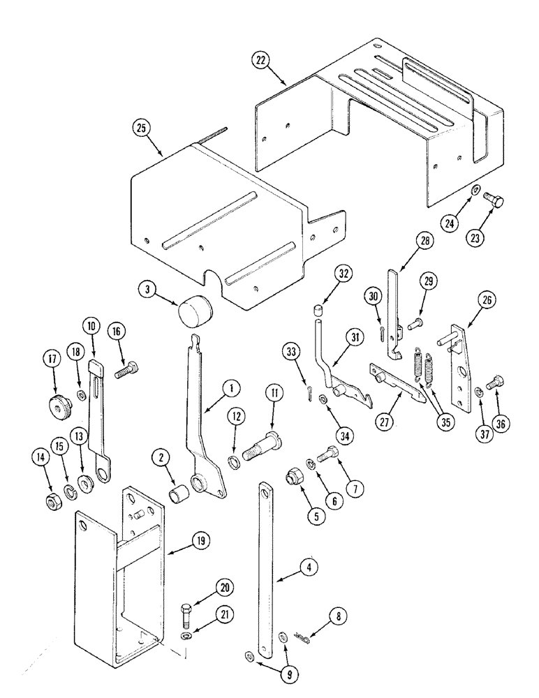 Схема запчастей Case IH 1394 - (8-334) - CONTROL LEVER AND CONSOLE, TRACTORS WITHOUT CAB (08) - HYDRAULICS