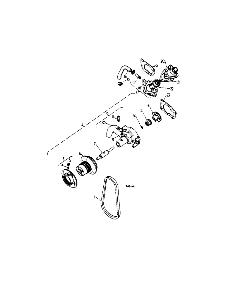 Схема запчастей Case IH 364 - (1-16) - WATER PUMP AND THERMOSTAT HOUSING (01) - ENGINE