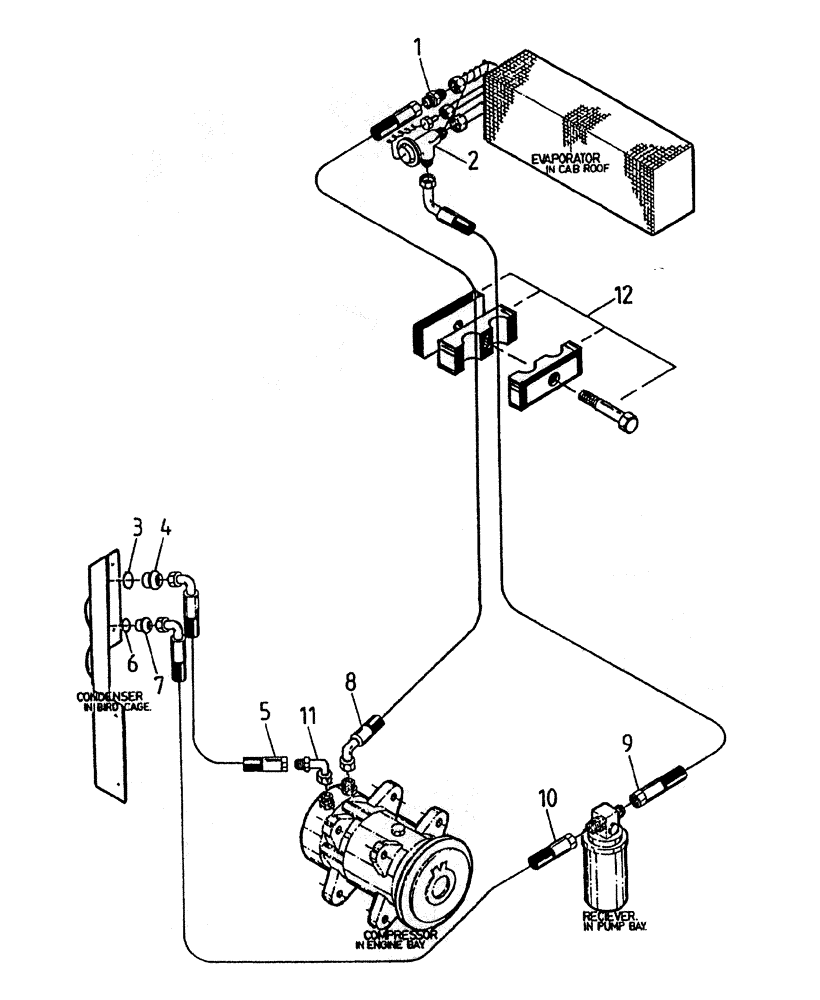 Схема запчастей Case IH 7000 - (B07-25) - HYDRAULIC CIRCUIT (AIR CONDITIONER), UP TO AND INCLUDING Hydraulic Components & Circuits