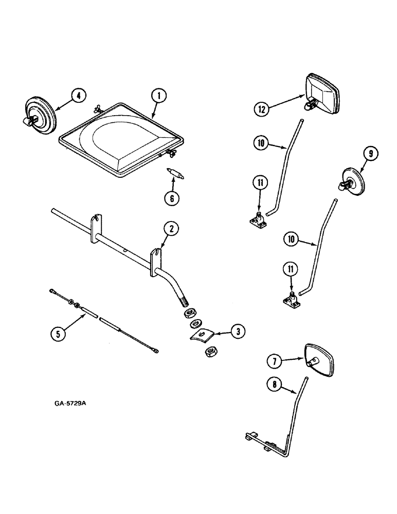 Схема запчастей Case IH 533 - (9-680) - REAR MIRROR (09) - CHASSIS/ATTACHMENTS