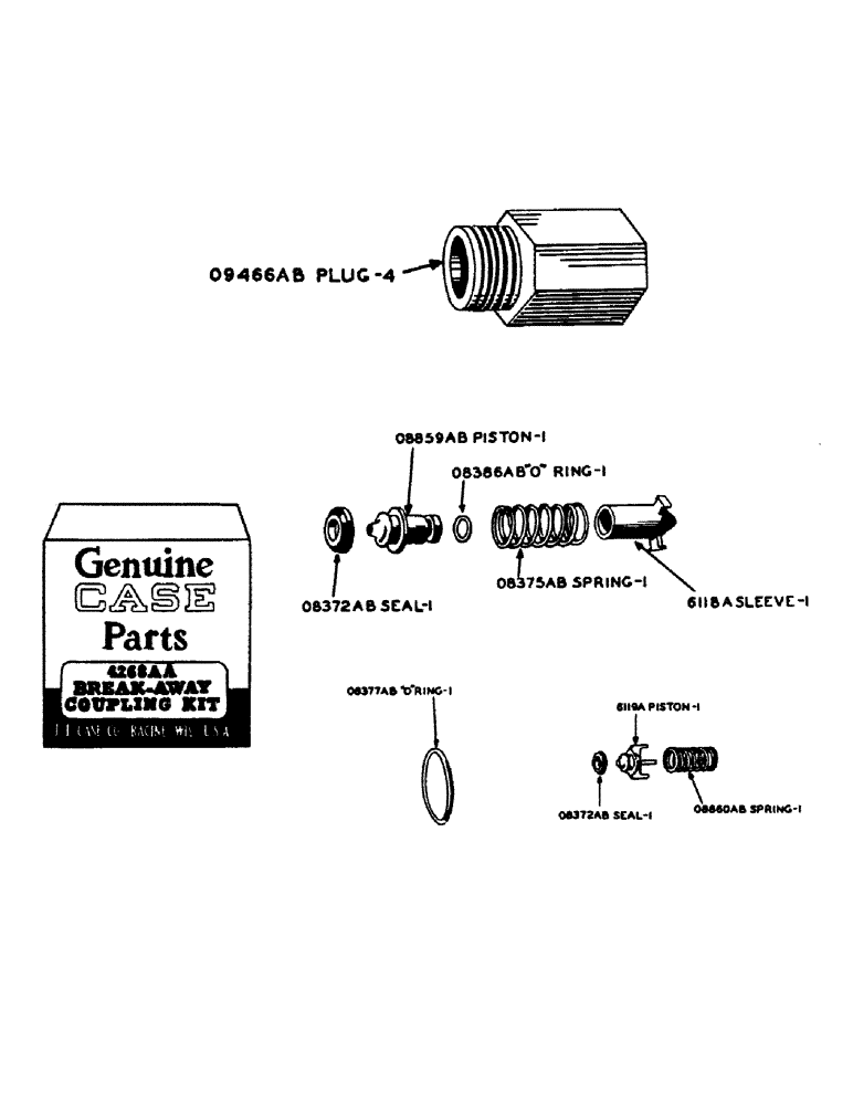 Схема запчастей Case IH 100 - (13) - ADAPTER PLUG FOR BREAK-AWAY COUPLINGS 