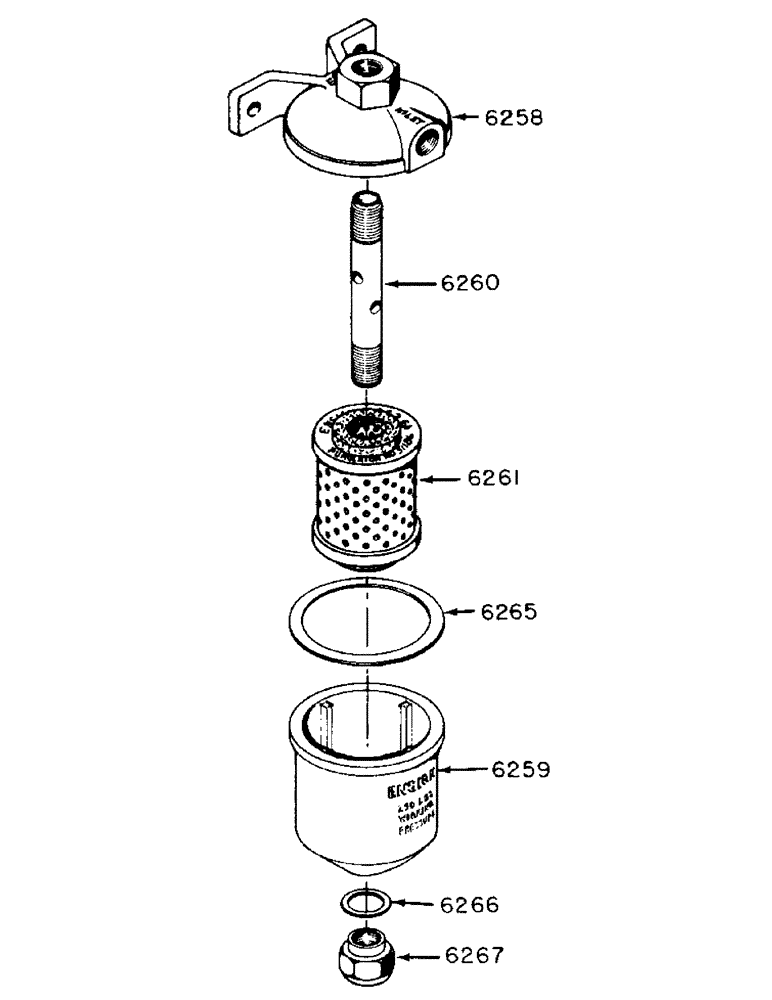 Схема запчастей Case IH 300-SERIES - (038) - SPARK IGNITION ENGINES, O8837AB L.P.G. FILTER, ENSIGN NO. 6257 (03) - FUEL SYSTEM