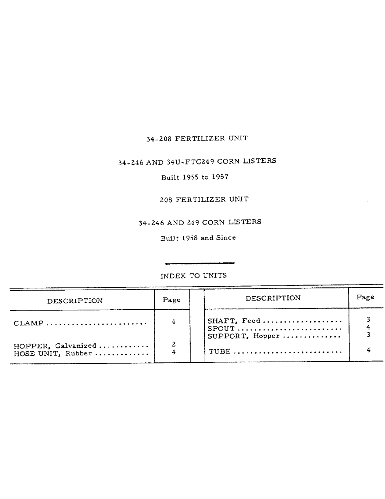 Схема запчастей Case IH 208 - (R-1) - 34-208 FERTILIZER - INDEX TO UNITS 