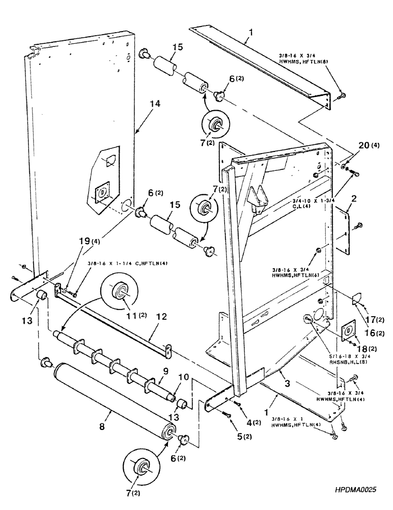 Схема запчастей Case IH 8450 - (080) - TAILGATE ASSEMBLY (16) - BALE EJECTOR
