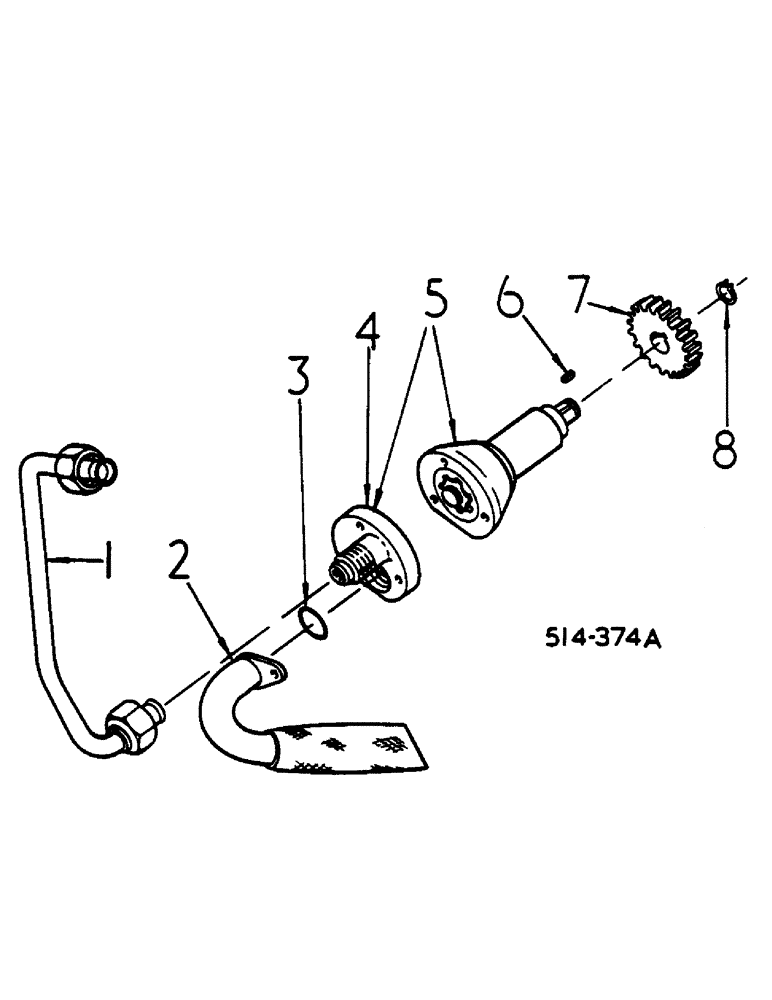 Схема запчастей Case IH 385 - (0A14-2) - HYDRAULIC LUBRICATION PUMP - SYNCHROMESH DRIVE (07) - HYDRAULICS