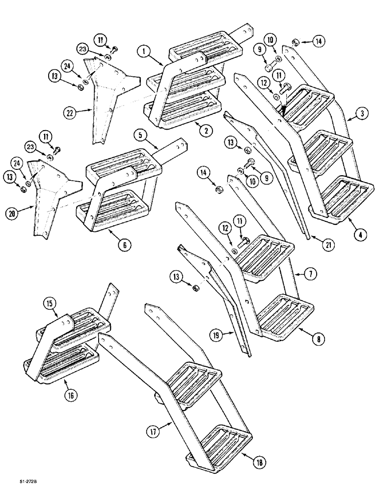 Схема запчастей Case IH 5150 - (9E-72) - STEPS - FIXED (09) - CHASSIS/ATTACHMENTS