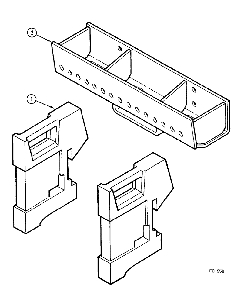 Схема запчастей Case IH 685 - (9-828) - FRONT END WEIGHTS, (A) 685 : 18001-, (A) 885 : 18001-, (B) 685 : -13595 (B) 885 : -3401 (09) - CHASSIS/ATTACHMENTS