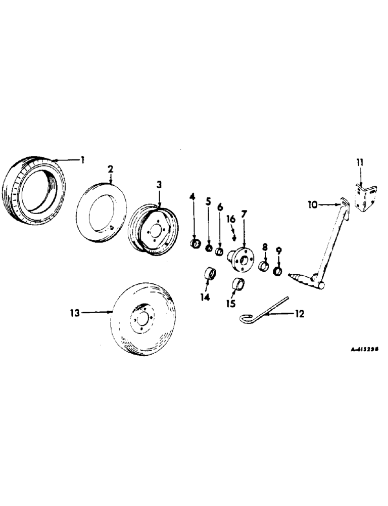 Схема запчастей Case IH 211 - (P-14) - REAR FURROW WHEEL, RIGID BEAM, 1960 TO 1964 