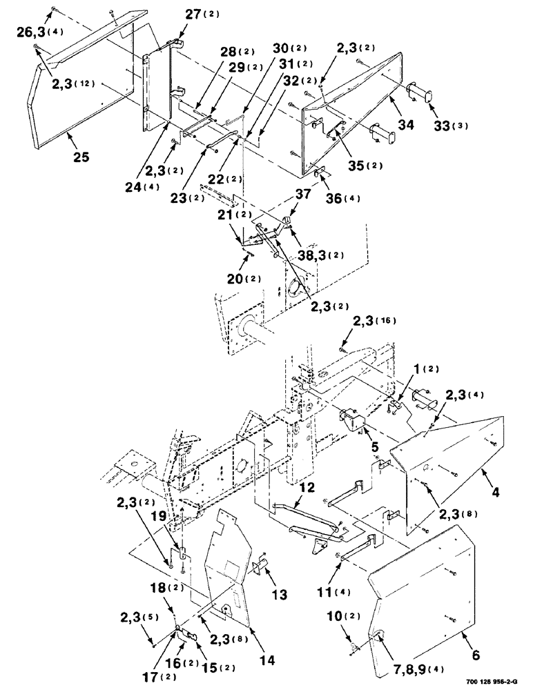 Схема запчастей Case IH 8465T - (7-14) - SHIELDS ASSEMBLY, SIDE (12) - MAIN FRAME