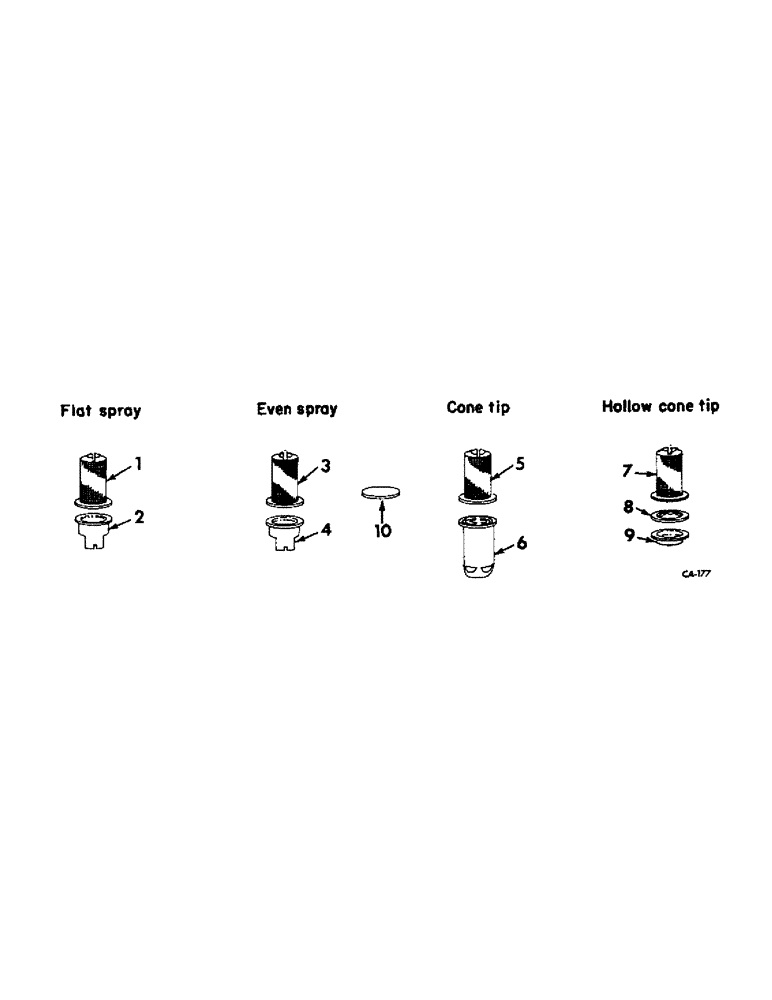 Схема запчастей Case IH LIQUID - (C-58) - LIQUID CHEMICAL FERTILIZERS, NOZZLE CORES, TIPS AND STRAINERS 