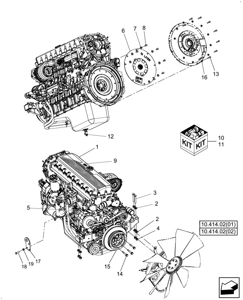 Схема запчастей Case IH 9120 - (10.100.01[03]) - COMPLETE ENGINE - 9120 (10) - ENGINE