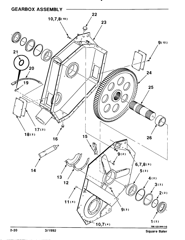 Схема запчастей Case IH 8570 - (2-20) - GEARBOX ASSEMBLY Driveline
