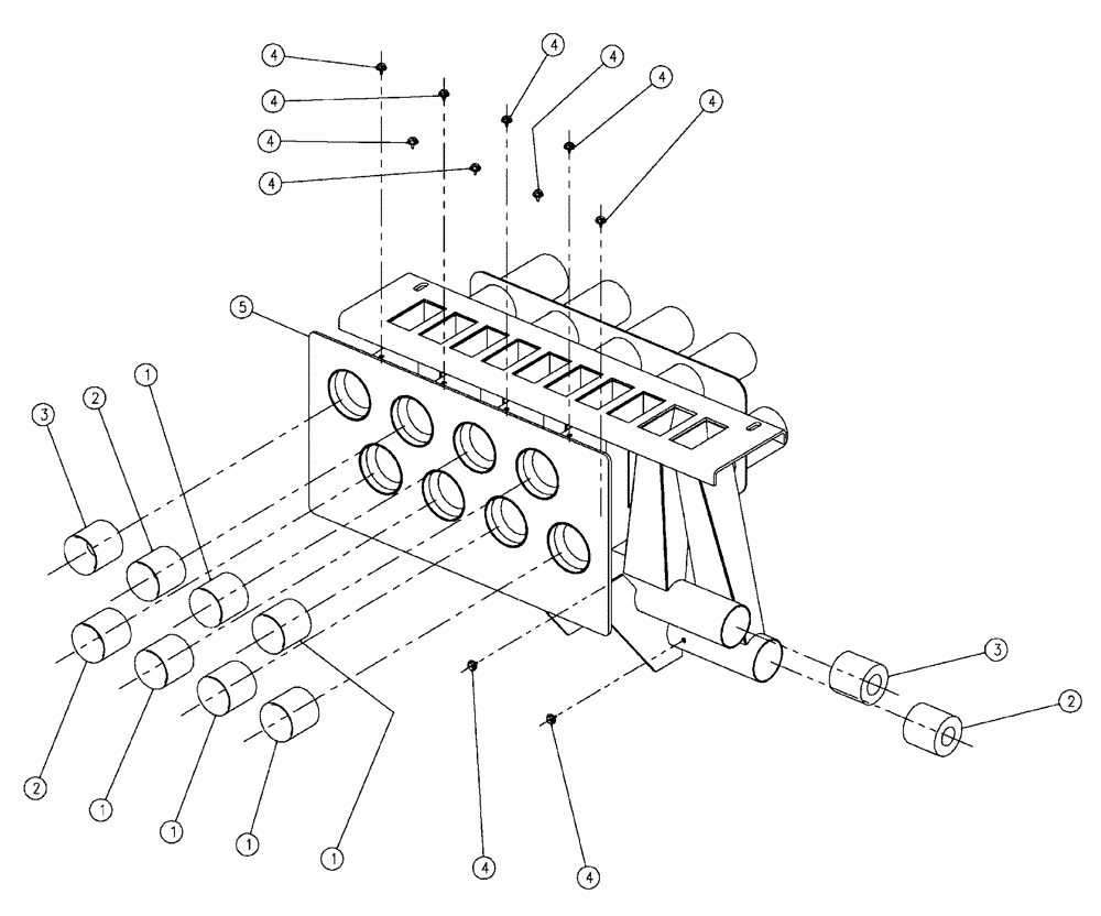 Схема запчастей Case IH 438 - (04-038) - VENTURI GROUP, MID, 2.5”, RH Boom Group