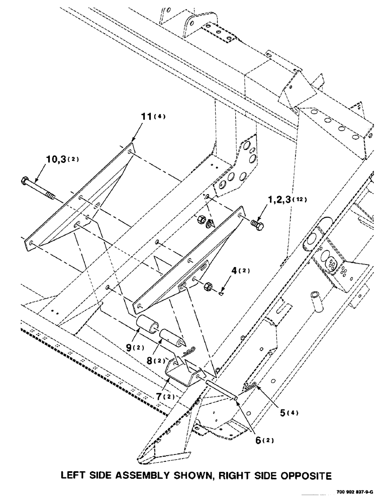 Схема запчастей Case IH 8830 - (9-128) - LOWER HEADER SUPPORT PIVOT ASSEMBLY (58) - ATTACHMENTS/HEADERS
