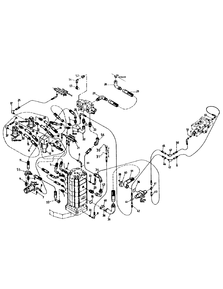 Схема запчастей Case IH 7000 - (B05-20) - HYDRAULICS, CIRCUIT, BASECUTTER W/O POWER KNOCKDOWN Hydraulic Components & Circuits