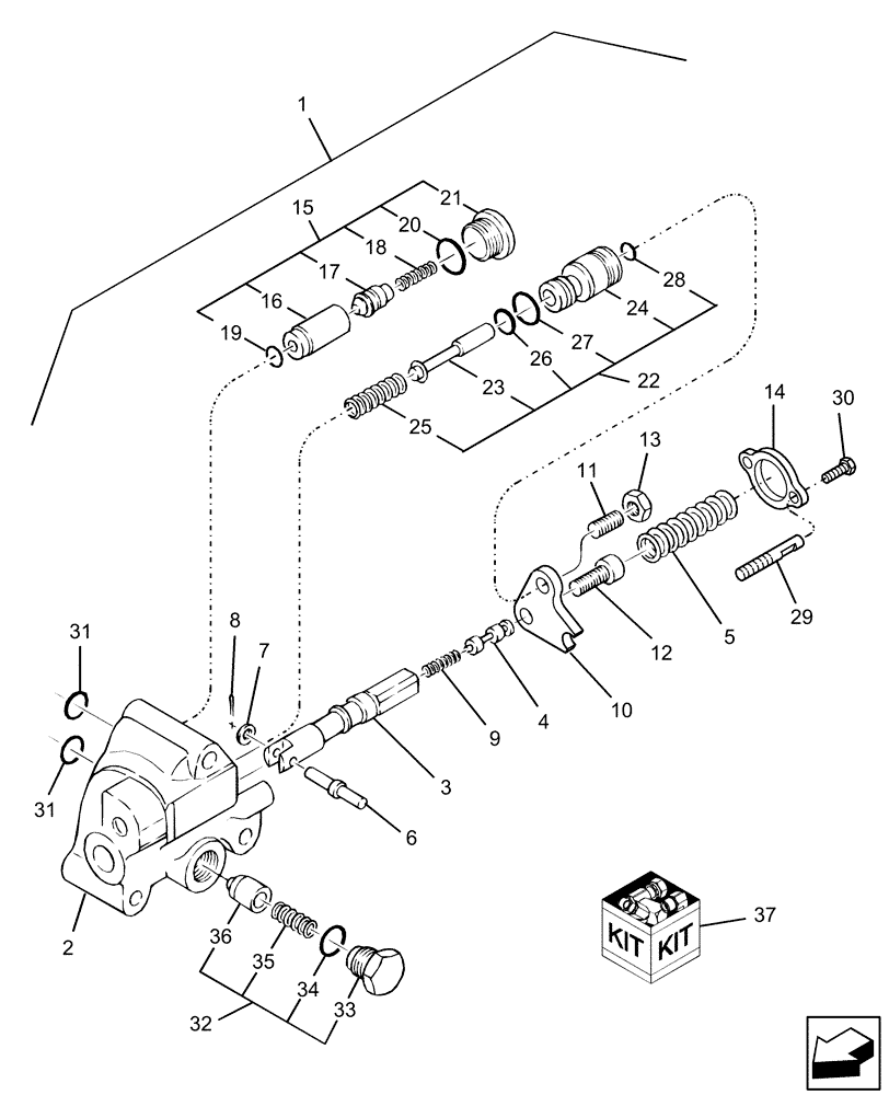 Схема запчастей Case IH FARMALL 60 - (07.02.01) - HPL CONTROL VALVE - SBA340016350 (07) - HYDRAULIC SYSTEM